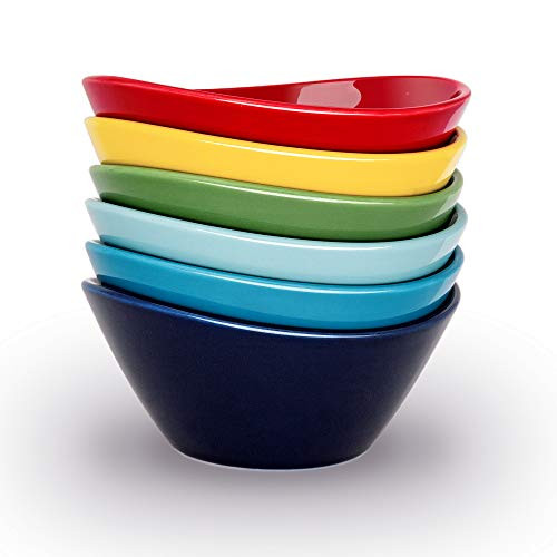 KitchenTour Porcelain Bowls for Soup Dessert Fruit Cereal and Salad 10 oz Dishwasher and Microwave Safe Set of 6 Assorted Colors KitchenTour Porcelain Bowls for Soup Dessert Fruit Cereal and Salad 10 oz Dishwasher and Microwave Safe Set of 6 Assorted Colors