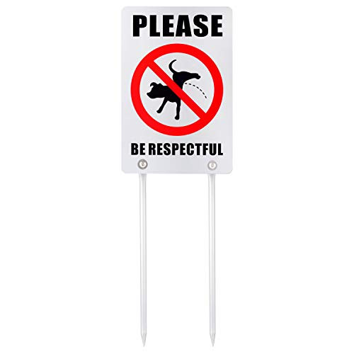 Kichwit Double Sided No Dog Peeing Yard Sign Please Be Respectful Sign All Metal Construction Sign Measures 79 x 118 14 Long Metal Stakes Included Silver Kichwit Double Sided No Dog Peeing Yard Sign Please Be Respectful Sign All Metal Construction Sign Measures 79 x 118 14 Long Metal Stakes Included Silver