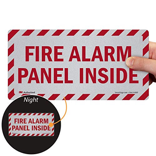 SmartSign Fire Alarm Panel Inside Label  5 x 10 3M Engineer Grade Reflective