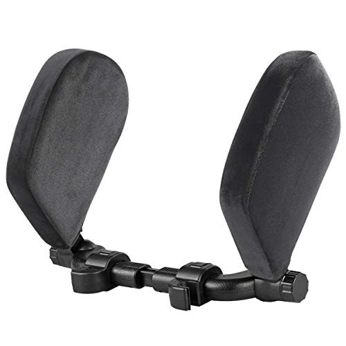 LEADSIGN Car Seat Headrest Pillow Travel Sleeping Head Neck Support 180 Degree Adjustable Cushion for Kids Adults Black