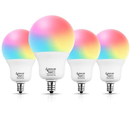 LOHAS Smart WiFi Light Bulb with RGBCW Color Changing A19 LED Smart Bulb E12 Base 5W45W Equivalent Smart Bulb Dimmable 2700K6000K Work with Alexa Google Home Siri No Hub Required 4 Pack