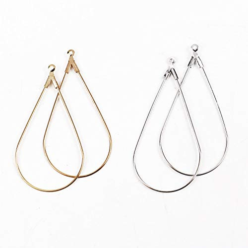 Pomeat 40 Pcs Silver and Gold Teardrop Beading Hoop Earrings Finding Ear Wire Earring Hoops for Earring Jewelry Making Pomeat 40 Pcs Silver and Gold Teardrop Beading Hoop Earrings Finding Ear Wire Earring Hoops for Earring Jewelry Making