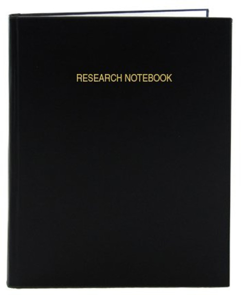 BookFactory Black Research Notebook  96 Pages 25 Grid Format 8 78 x 11 14 Black Cover Smyth Sewn Hardbound LIRPE096LGRALKT6