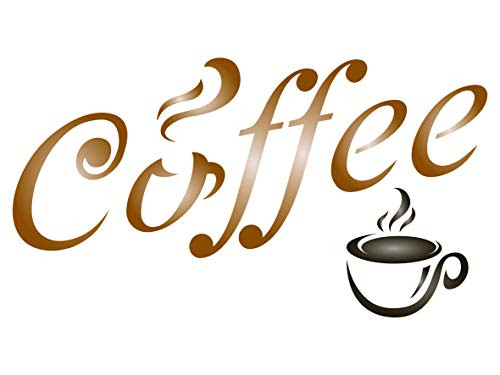 Coffee Stencil 55 x 3 inch S  Quote Label Sign Word Wall Stencils