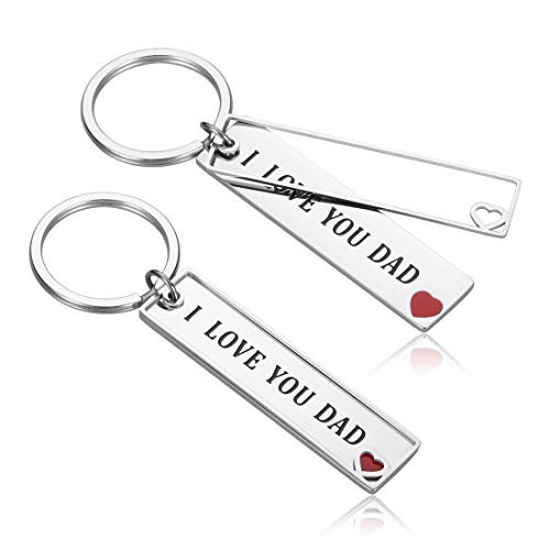 Gifts for Dad Keychain from Son Daughter Fathers Day Gift Daddy Birthday Appreciate for Step dad Father in Law from Stepdaughter Stepson Papa i Love You Dad Wedding Christmas Gifts