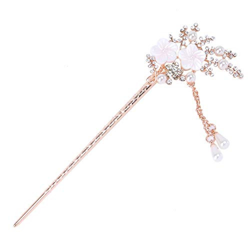 Monrocco Rhinestone Pearl Flower Hair Stick Chinese Hair Chopsticks Vintage Tassel Hair Pin Chignon Pin Chopsticks Hair Styling Hair Making Accessories for Women White Monrocco Rhinestone Pearl Flower Hair Stick Chinese Hair Chopsticks Vintage Tassel Hair Pin Chignon Pin Chopsticks Hair Styling Hair Making Accessories for Women White