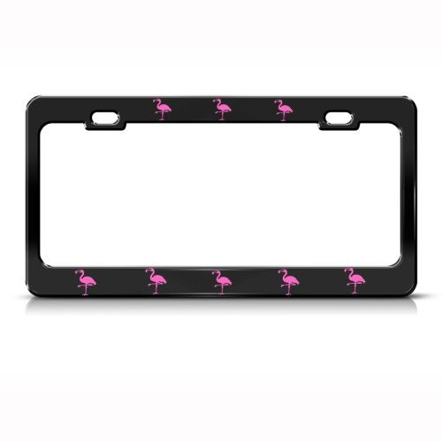 Speedy Pros Pink Flamingo Animal Metal License Plate Frame Tag Holder