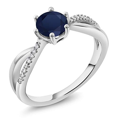 Gem Stone King 925 Sterling Silver Blue Sapphire Women Infinity Engagement Ring 119 Ct Round Gemstone Birthstone Size 7 Gem Stone King 925 Sterling Silver Blue Sapphire Women Infinity Engagement Ring 119 Ct Round Gemstone Birthstone Size 7