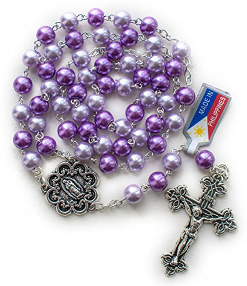 Big A Solutions Rosary Beads Catholic - Rosario - Handmade - Blue Rosary - Purple Rosary - Pink Rosary - Imitation pearl - FREE velvet pouch - Catholic gift idea gift Big A Solutions Rosary Beads Catholic - Rosario - Handmade - Blue Rosary - Purple Rosary - Pink Rosary - Imitation pearl - FREE velvet pouch - Catholic gift idea gift