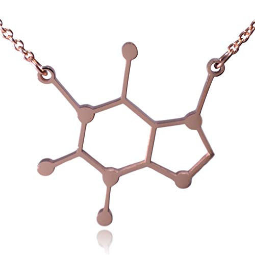 Clayton Jewelry Labs Caffeine Molecule Stainless Steel Necklace Rose Gold Clayton Jewelry Labs Caffeine Molecule Stainless Steel Necklace Rose Gold