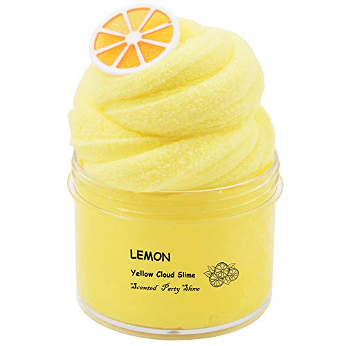 ICHICHI Lemon Cloud Slime NonSticky Slime Kit Super Soft Scented Birthday Party Toy for Boys and Kids