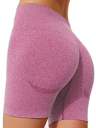 Govc Womens Workout Yoga Shorts High Waisted Seamless Gym Tummy Control Athletic Running ShortsRedS