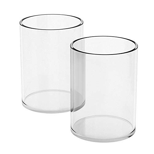 NIUBEE Acrylic Pen Holder 2 PackClear Desktop Pencil Cup Stationery Organizer for Office Desk Accessory Round