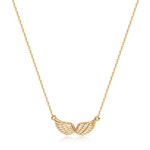 Gold Angel Wings Pendant Necklace,14K 