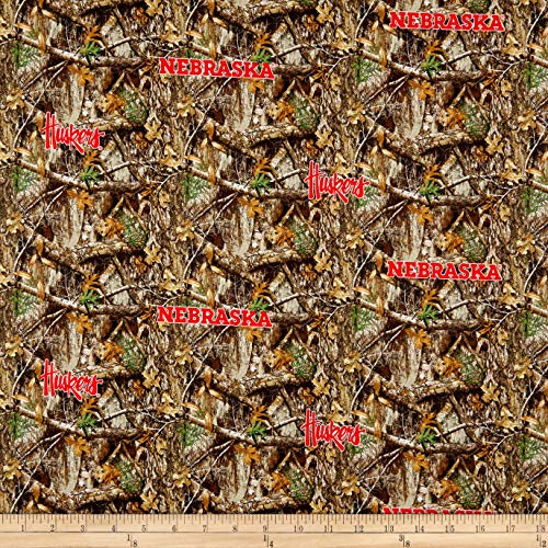 Sykel Enterprises NCAA Nebraska Collegiate Realtree TEAM COLOR Fabric by the Yard