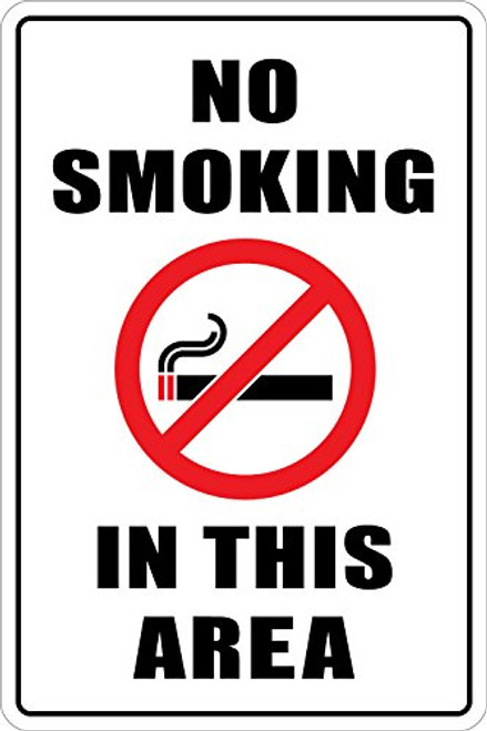 StickerPirate Warning No Smoking in This Area 8 x 12 Metal Novelty Sign Aluminum NS 226