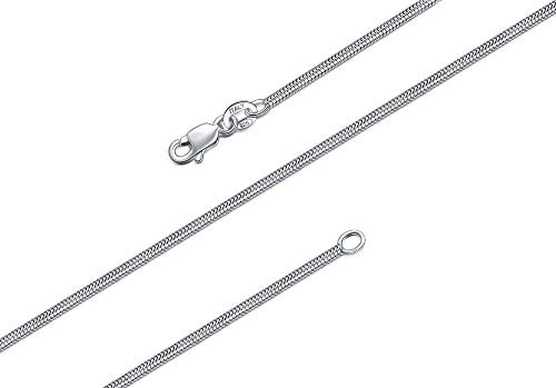 925 Sterling Silver Snake Chain Necklace BORUO 1mm Solid Italian NickelFree Chain Lobster Claw Clasp 18 Inch 925 Sterling Silver Snake Chain Necklace BORUO 1mm Solid Italian NickelFree Chain Lobster Claw Clasp 18 Inch