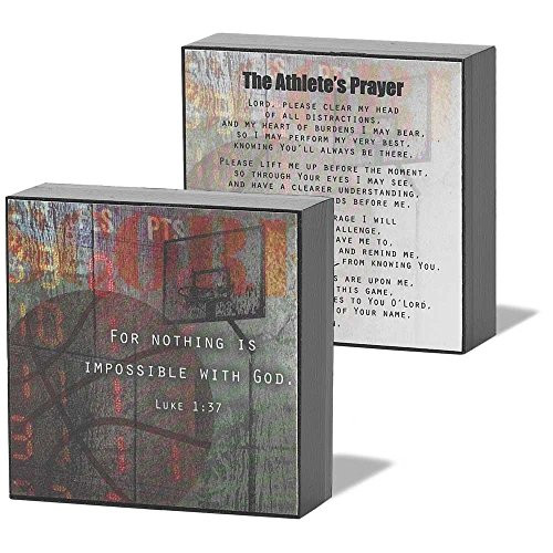 Dicksons Nothing Impossible With God Basketball Onyx 3 x 3 Wood Wall Sign Plaque