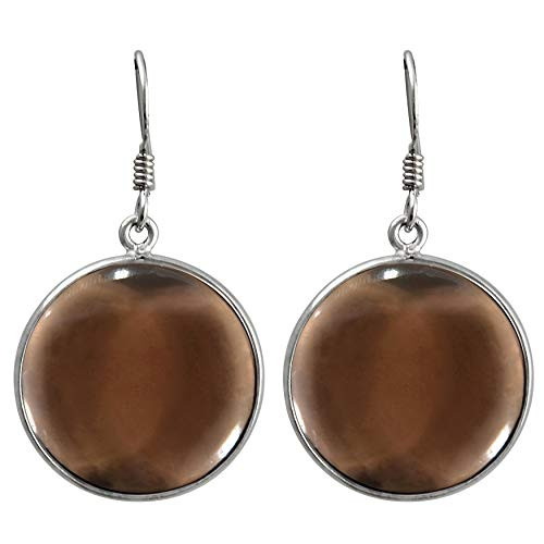 2576 Ctw Round Brown Smoky Quartz 925 Sterling Silver Dangle Earring For Women By Orchid Jewelry 2576 Ctw Round Brown Smoky Quartz 925 Sterling Silver Dangle Earring For Women By Orchid Jewelry