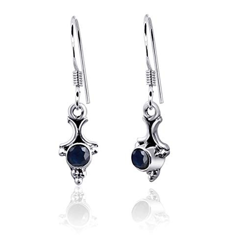 065 Ctw Round Blue Sapphire 925 Sterling Silver Dangle Earring For Women By Orchid Jewelry 065 Ctw Round Blue Sapphire 925 Sterling Silver Dangle Earring For Women By Orchid Jewelry