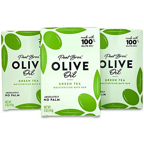 Peet Bros Palm OilFree Olive Oil Bar Soap 5oz  Green Tea 3 Pack
