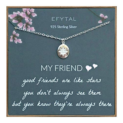 EFYTAL Best Friend Gifts 925 Sterling Silver Star Friendship Necklace Birthday Jewelry Gift Necklaces for BFF Bridesmaid Gift EFYTAL Best Friend Gifts 925 Sterling Silver Star Friendship Necklace Birthday Jewelry Gift Necklaces for BFF Bridesmaid Gift