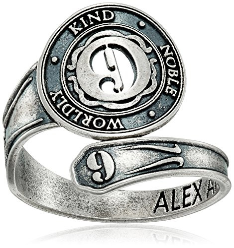 Alex and Ani Numerology Number Nine Sterling Silver Spoon Ring Size 79