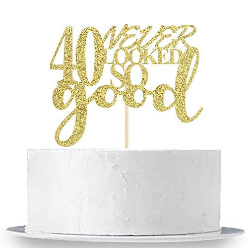 40 Never Looked So Good Cake Topper Gold Glitter 40th Birthday Cake TopperHappy 40th Party Cake Decoration