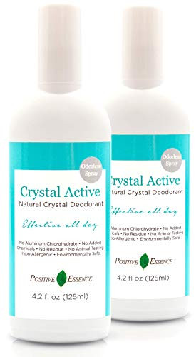 Crystal Deodorant Spray 100 Natural Long Lasting Single Ingredient No Aluminum Chlorohydrate or Chemicals Unscented Odorless Thai Crystal Deodorant Spray Mineral Salt Spray 125 ml42 Fl Oz