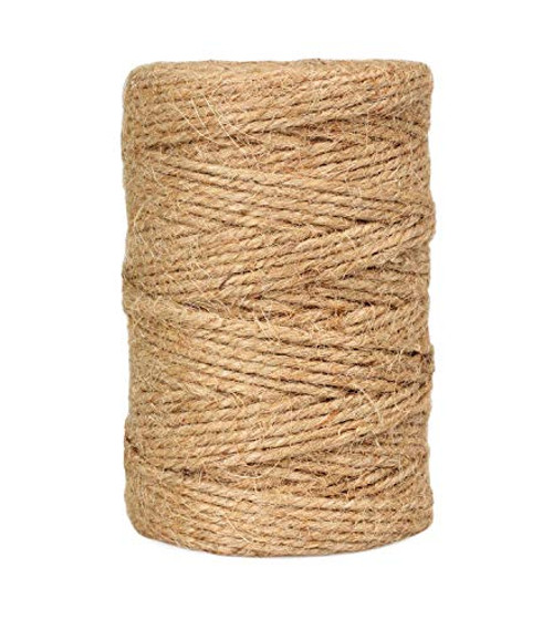 Natural Jute Twine String Rolls  328 Feet Durable Brown Twine Rope for Crafts Gift Wrapping Packing Gardening Artworks Picture Display Recycling and Wedding Decor 3 mm 1 Pack