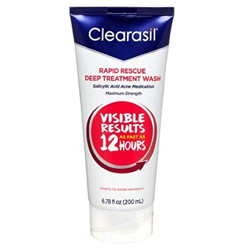 Acne Treatment Face Wash  Clearasil Rapid Rescue Deep Treatment Wash with Salicylic Acid Acne Medication for Maximum Strength to Clear Acne 678 FL OZ Pack of 2