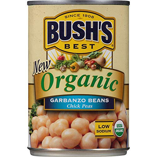 BUSHS BEST Organic Garbanzo Beans 15 Ounce Can Pack of 12 Canned Beans Organic Chick Peas USDA Certified Organic Source of Plant Based Protein and Fiber Low Fat Gluten Free BUSHS BEST Organic Garbanzo Beans 15 Ounce Can Pack of 12 Canned Beans Organic Chick Peas USDA Certified Organic Source of Plant Based Protein and Fiber Low Fat Gluten Free