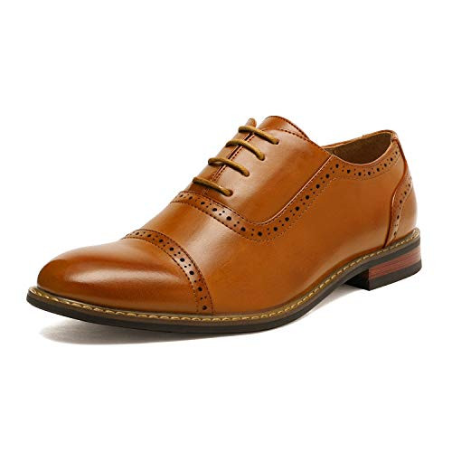Bruno HOMME MODA ITALY PRINCE Mens Classic Modern Oxford Wingtip Lace Dress ShoesPRINCE5BROWN105 DM US