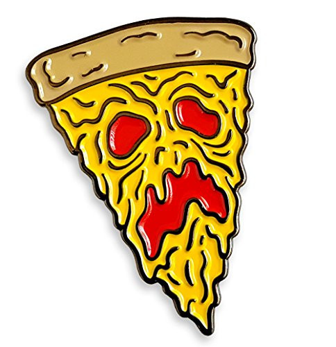 Pinsanity Funny Necronomicon Evil Dead Pizza Slice Enamel Lapel Pin