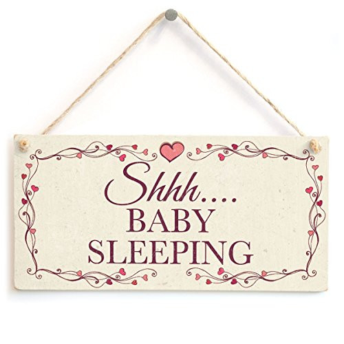 Meijiafei Shhh Baby Sleeping  Beautiful Sign Do Not Disturb Child Baby Sleeping Sign 10x5