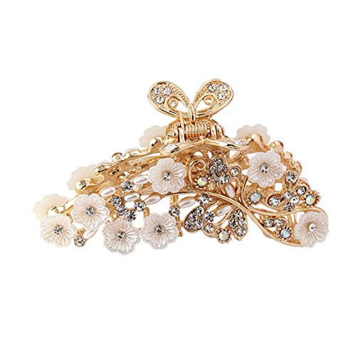 Numblartd Fancy Hair Claw Jaw Clips Pins for Women  Vintage Chic Alloy Rhinestone Crystal Noslip Hair Catch Clamp Hair Clips Hair Updo Grip Hair Accessories A