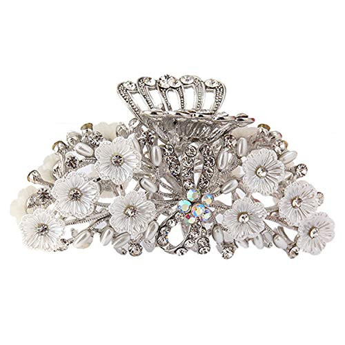 Numblartd Fancy Hair Claw Jaw Clips Pins for Women  Vintage Chic Alloy Rhinestone Crystal Noslip Hair Catch Clamp Hair Clips Hair Updo Grip Hair Accessories C