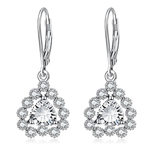 Heart Earrings Sterling Silver Women Drop Dangle Leverback Earrings Heart Earrings Sterling Silver Women Drop Dangle Leverback Earrings