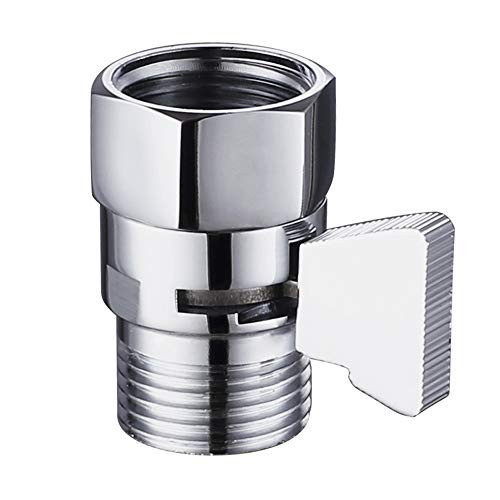 Water Flow Control Valve Angle Simple Brass Shut Off Valve for Handheld Shower Water Volume Adjust Valve Shower Head Flow Control Valve Water Pressure Regulator Chrome