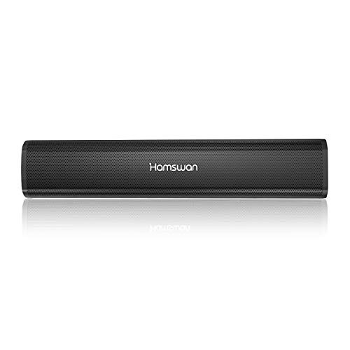Computer Sound Bar Speaker Bluetooth 50 Computer Speaker WiredWireless USB Powered  AuxTF Card Connection Mini Soundbar Speaker for PCCellphoneTabletsDesktop Black