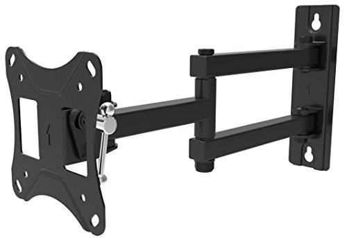 Husky Mount Articulating tv Bracket Fits Most 10  27 inch Monitor LED LCD TVs with 4x 4 mounting Pattern Tilt Swivel Arm Full Motion TV Wall Mount.VESA 75X75, 100X100 Max 33 Lbs