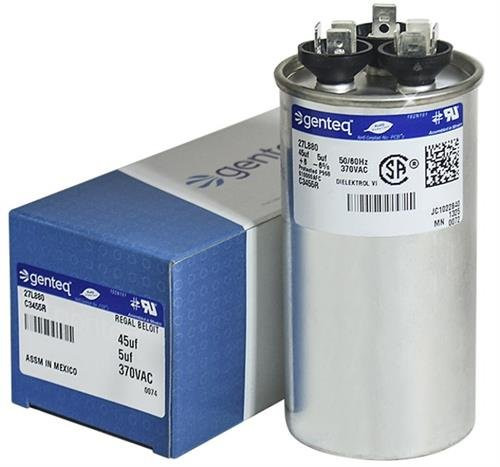 Genteq 27L903  45  5 uf MFD 370 Volt VAC Genteq Replacement Round Dual Run Capacitor