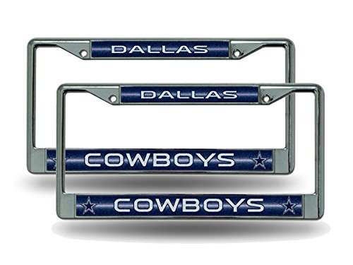 Rico Dallas Cowboys Chrome Metal 2 Bling License Plate Frame Set
