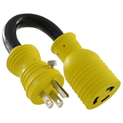 Conntek SL515TL520 5-15P to L5-15R Locking Pigtail Adapter, 1 Feet, Yellow