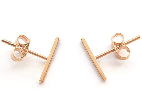 Altitude Boutique Skinny Wire Midi Balance Bar Stud Earrings in Gold Rose Gold or Silver  Delicate Jewelry Rose Gold