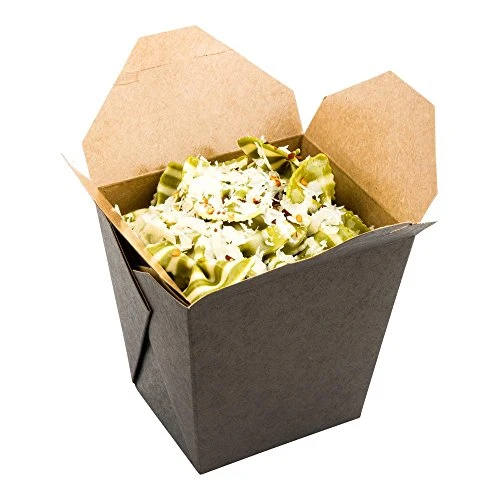 26 oz Square Black Paper Square Noodle Take Out Container  4 x 3 12 x 4  50 count box  Restaurantware