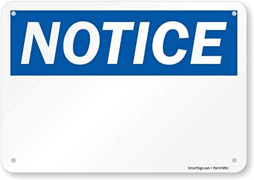 SmartSign Notice Blank WriteOn Sign  7 x 10 Plastic
