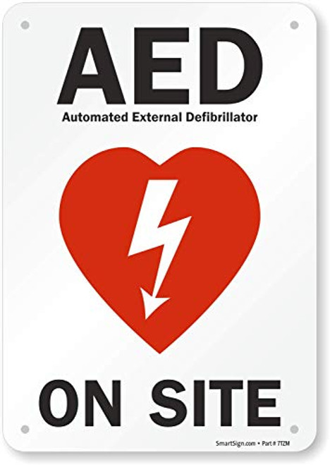 SmartSign AED On Site Sign  7 x 10 Plastic