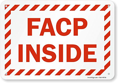 FACP Inside Sign By SmartSign  7 x 10 Plastic