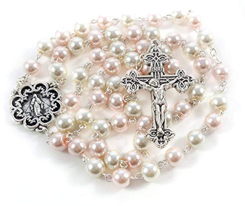 Big A Solutions Rosary Beads Catholic - Rosario - Handmade - Blue Rosary - Purple Rosary - Pink Rosary - Imitation Pearl - Free Velvet Pouch - Catholic Gift idea Easter Gift Big A Solutions Rosary Beads Catholic - Rosario - Handmade - Blue Rosary - Purple Rosary - Pink Rosary - Imitation Pearl - Free Velvet Pouch - Catholic Gift idea Easter Gift